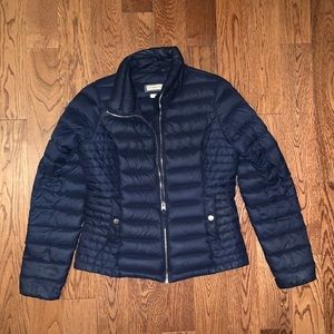 Warm navy down filled puffer jacket Abercrombie